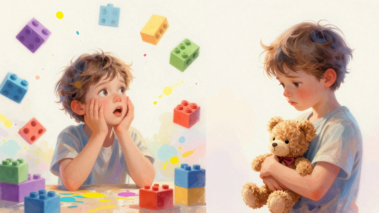 Иллюстрация этапов адаптации ребенка: от любопытства до грусти