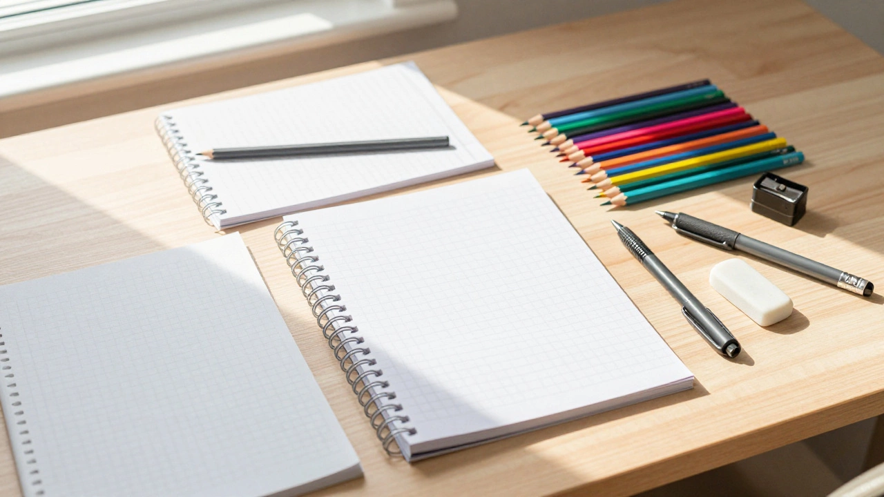 Набор базовой канцелярии для первоклассника: тетради, карандаши, ластик и ручки